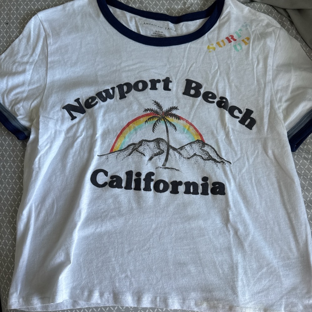 American Eagle Outfitters White Newport Beach Crop Top